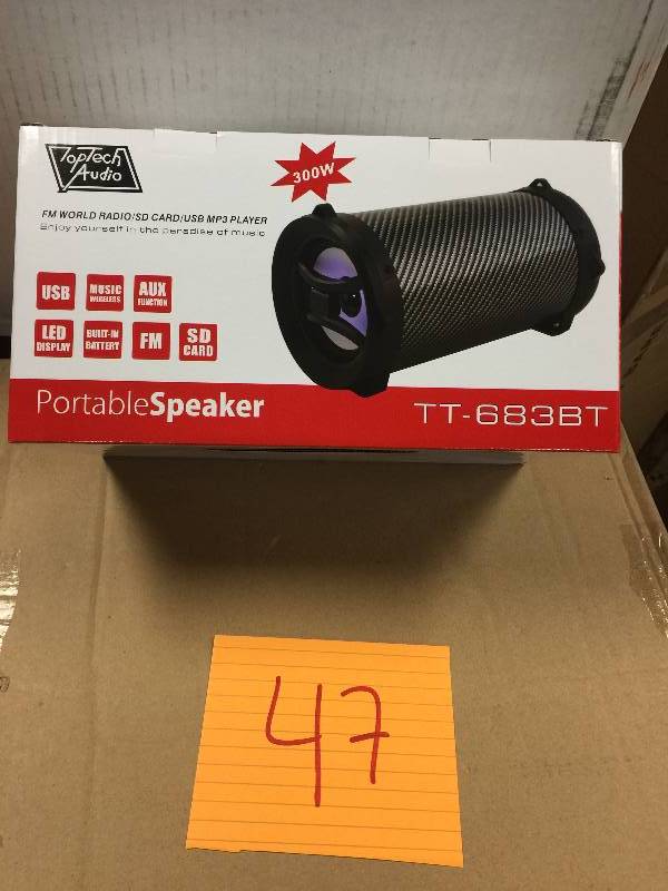 lot 47 image: Fully Powered 300 Watts Portable Multimedia Speaker Bluetooth New