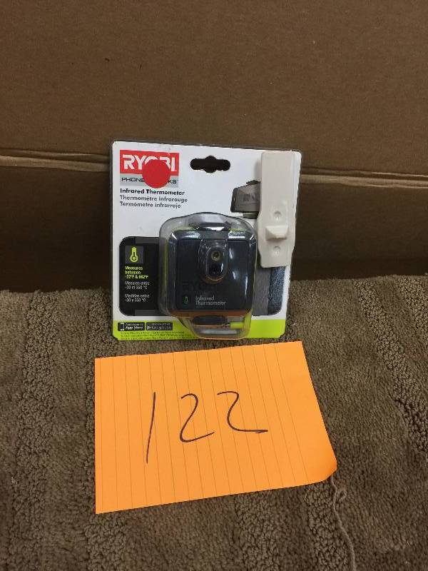 lot 122 image: Ryobi Phone Works Infrared Thermometer Model#  ES2000  New