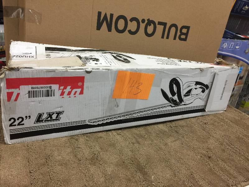 lot 143 image: Makita 22 in. 18-Volt LXT Lithium-Ion Cordless Hedge Trimmer (Tool Only) Model#  XHU02Z