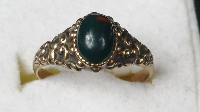 Victorian Bloodstone Gold Ring