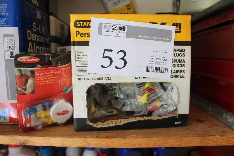 lot 53 image: Box of Pre-shaped Foam Ear Plugs