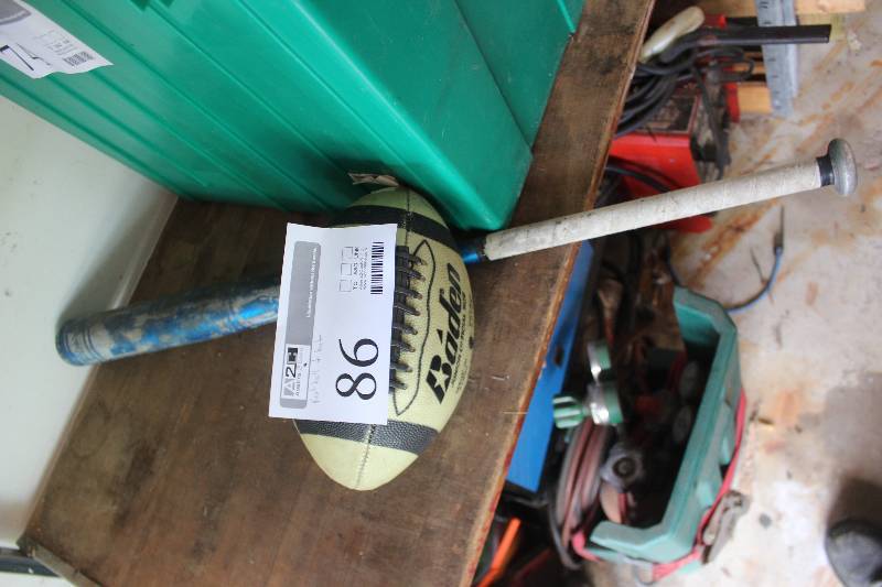 lot 86 image: Football, Baseball Bat