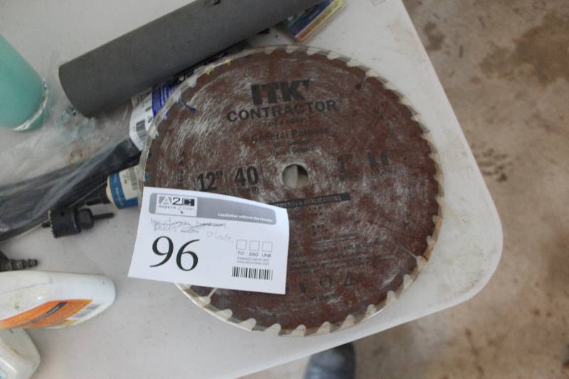 lot 96 image: ITK Contractor 12in. 40T General Purpose Table Saw Blade
