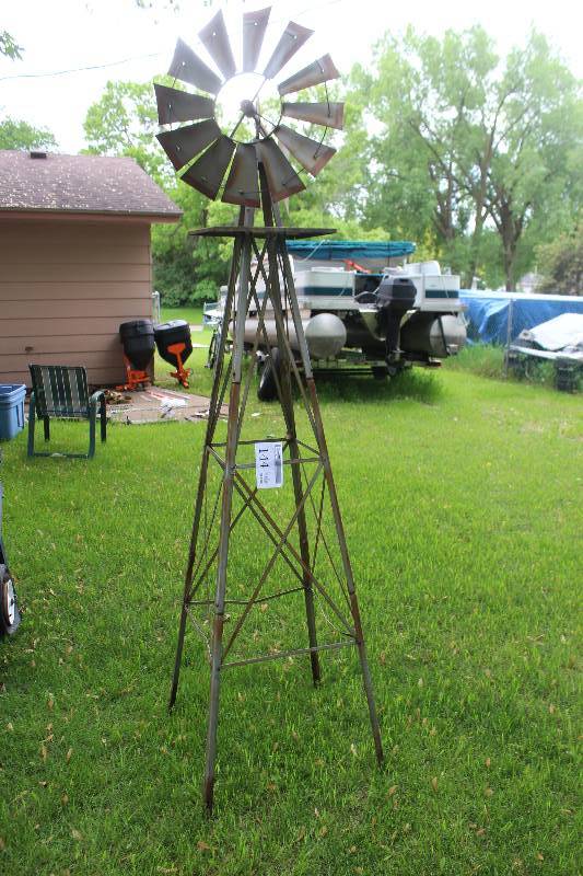 lot 144 image: Steel Windmill 8ft. Tall