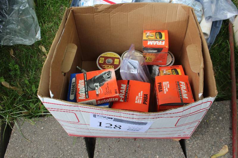 lot 128 image: Fram Spark Plugs, Oil Filters
