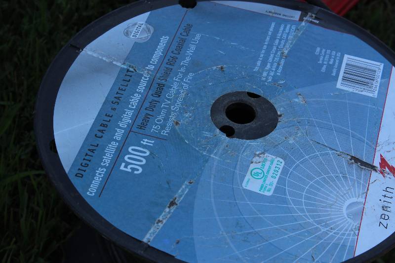 lot 220 image: Partial Spool Digital & Satellite Heavy Duty Quad Shield RG6 75 ohm Coaxial Cable