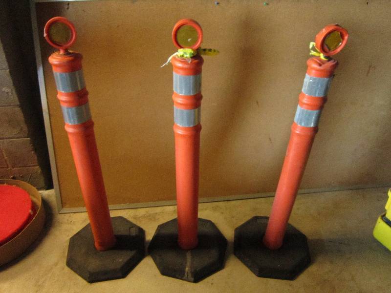 3  Reflective orange pylons...