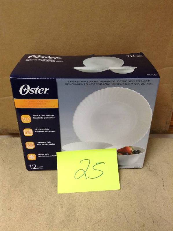 lot 25 image: Oster 12 Piece Dinnerware Set