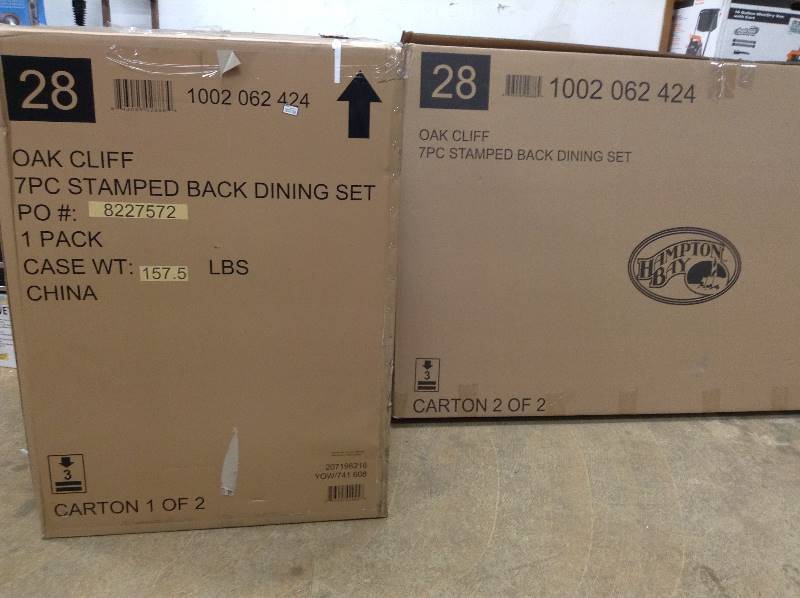 lot 35 image: Oak Cliff 7 Pc Stamped Back Dinning Set