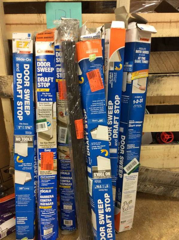 lot 121 image: Lot of assorte Door Sweep and Draft Stops