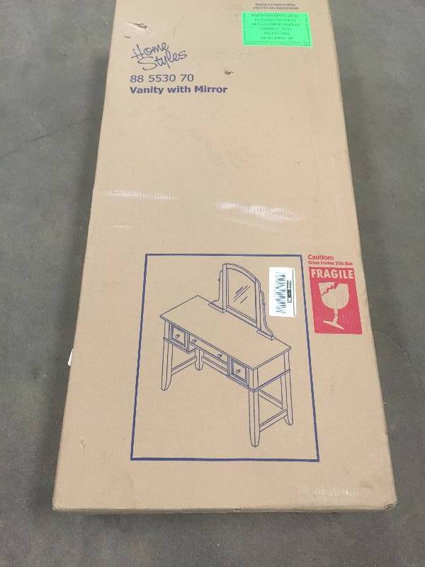 lot 2 image: Home Styles Naples 3-Piece White Vanity Set Model # 5530-72 open box never used