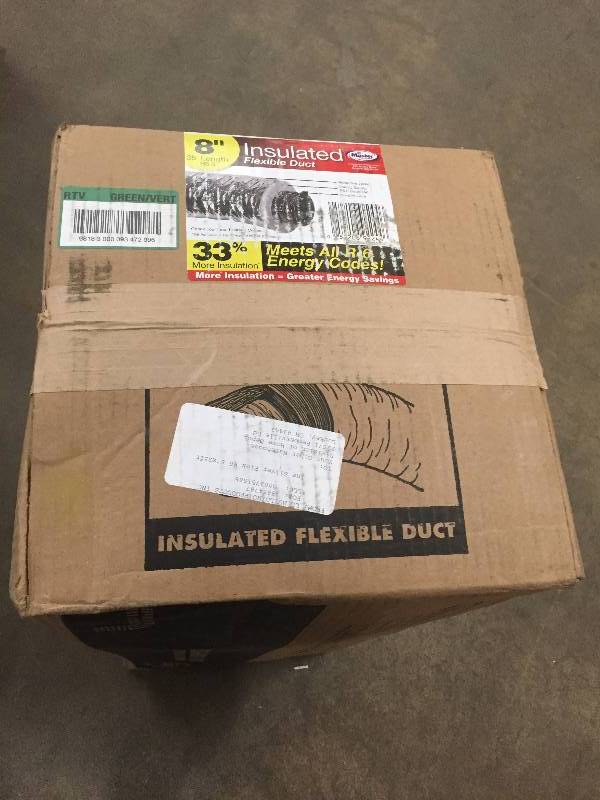 lot 8 image: Master Flow 8 in. x 25 ft. Insulated Flexible Duct R6 Silver Jacket Model # F6IFD8X300