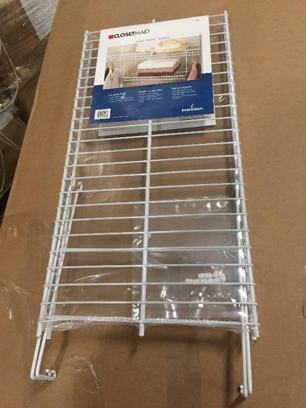 lot 51 image: ClosetMaid 24 In. White Hanging Wire Shelf Laundry  New