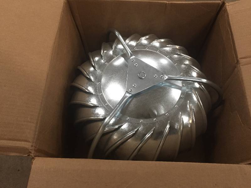 lot 11 image: Master Flow 12-in Galvanized Steel Externally Braced Roof Turbine Vent. Model # GT12E open box never used