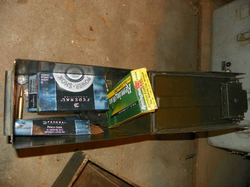 lot 201 image: METAL AMMO BOX WITH SHELLS