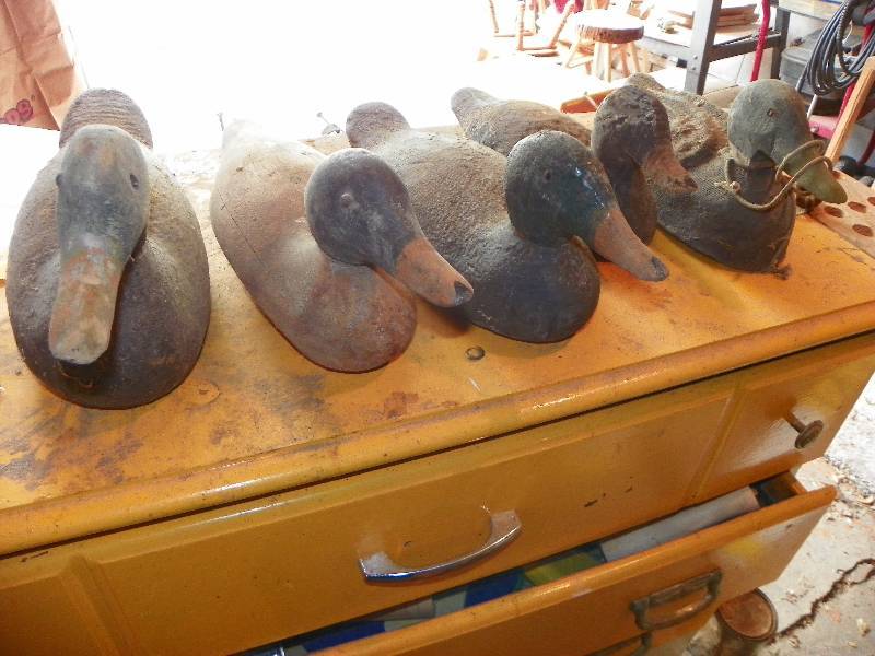 lot 27 image: VINTAGE WOODEN DUCK DECOYS
