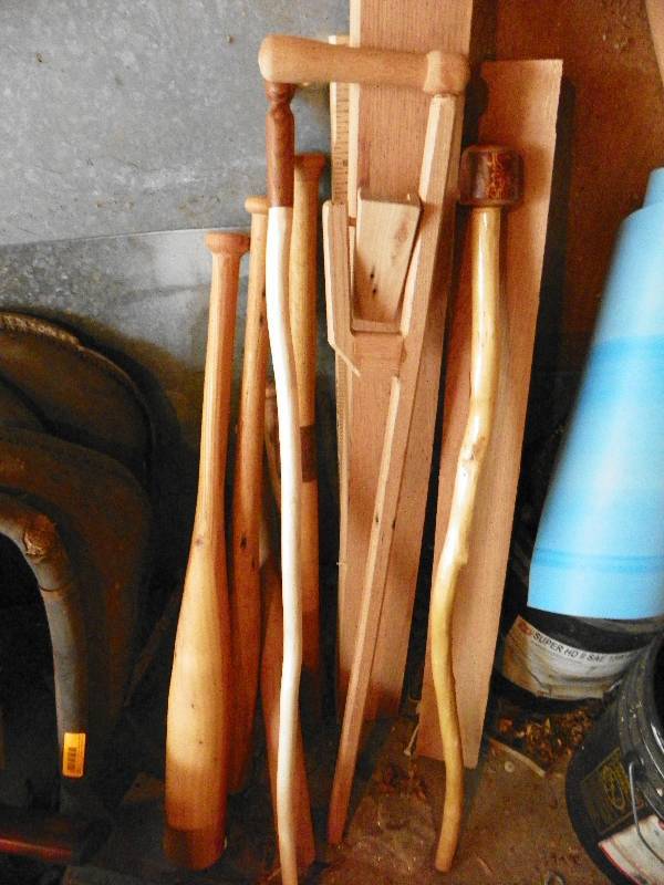 lot 35 image: HANDCRAFTED WOODEN CANES AND BATS