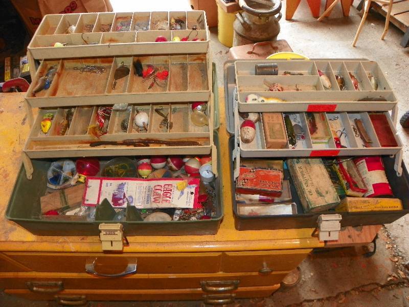 lot 41 image: TWO TACKLE BOXES WITH CONTENTS