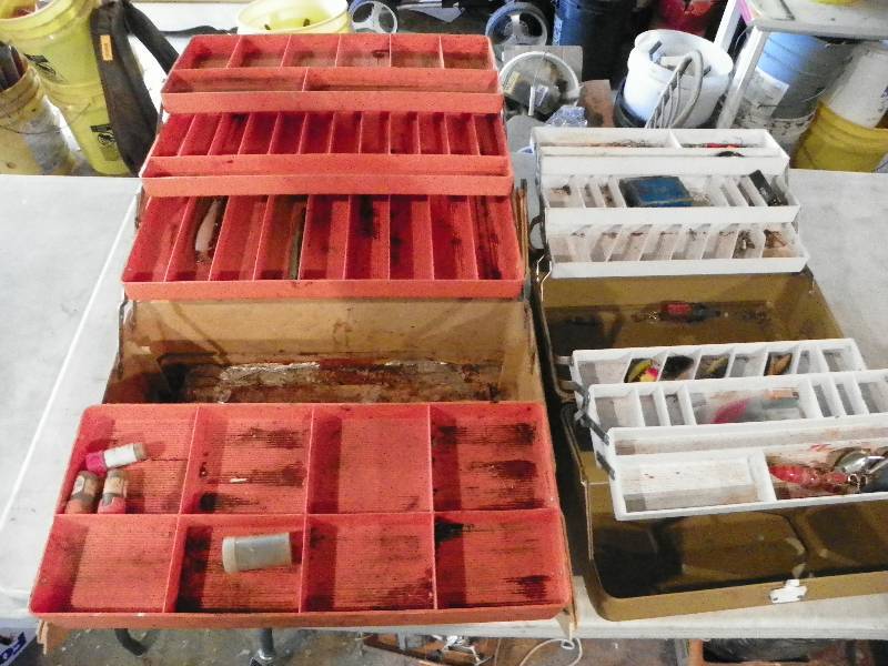 lot 123 image: TWO TACKLE BOXES WITH LURES