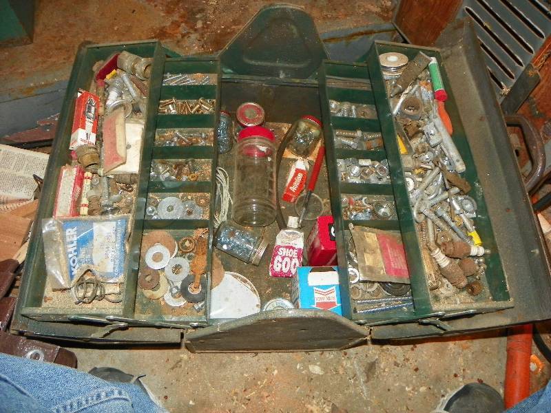 lot 247 image: TOOL BOX WITH MISC ITEMS