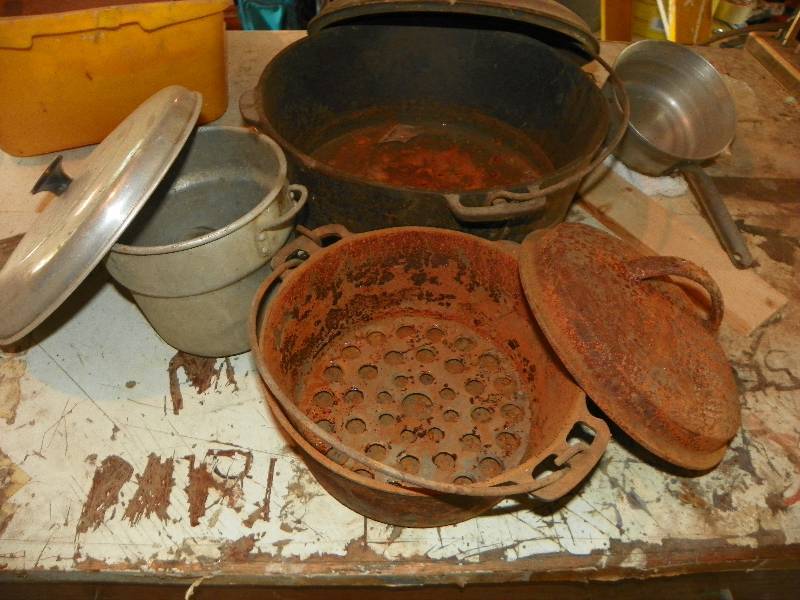 lot 339 image: RUSTY OLD POTS