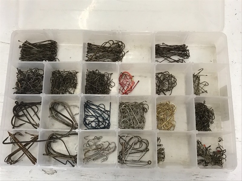 lot 51 image: Plastic Tray Full Of Assorted Hooks...