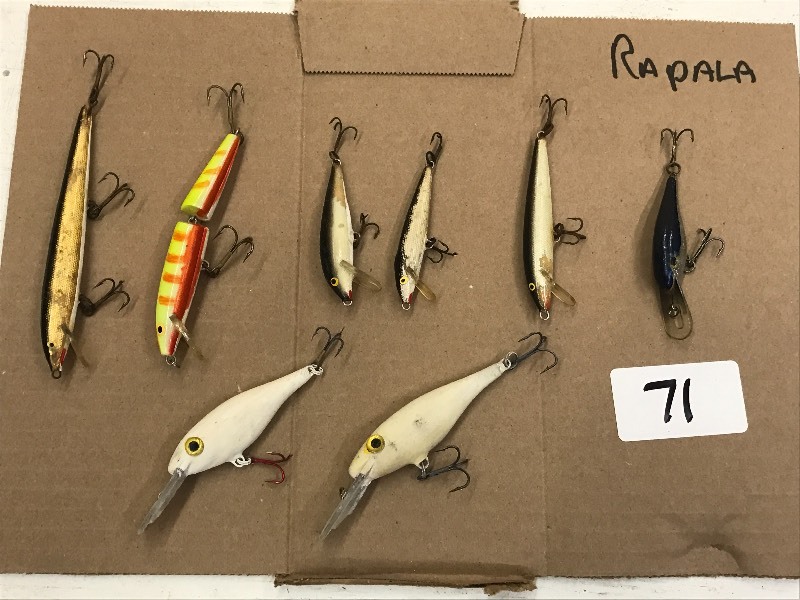 lot 71 image: (8) Assorted Rapala Lures ...