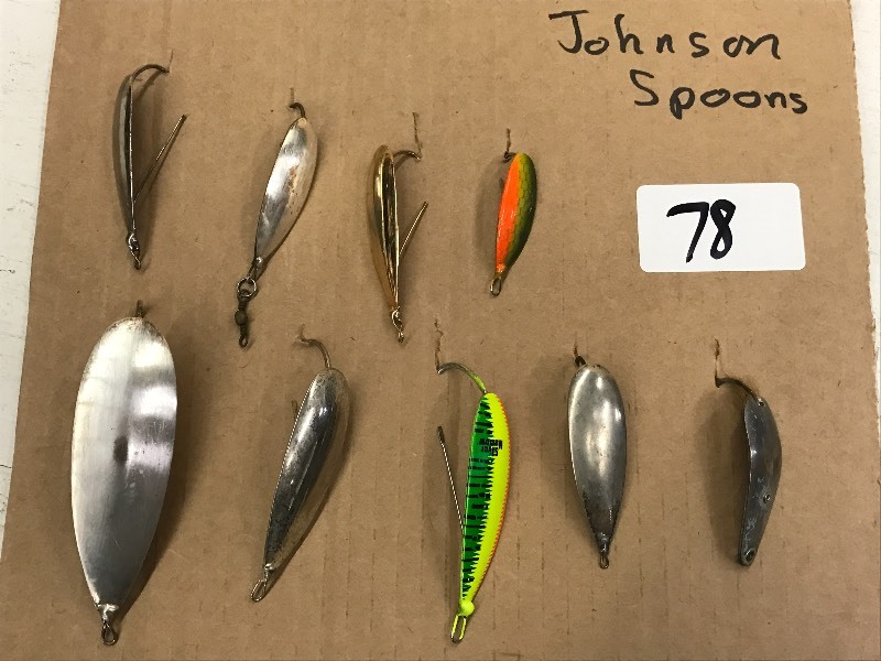 lot 78 image: (9) Assorted Johnson Spoon Lures ...