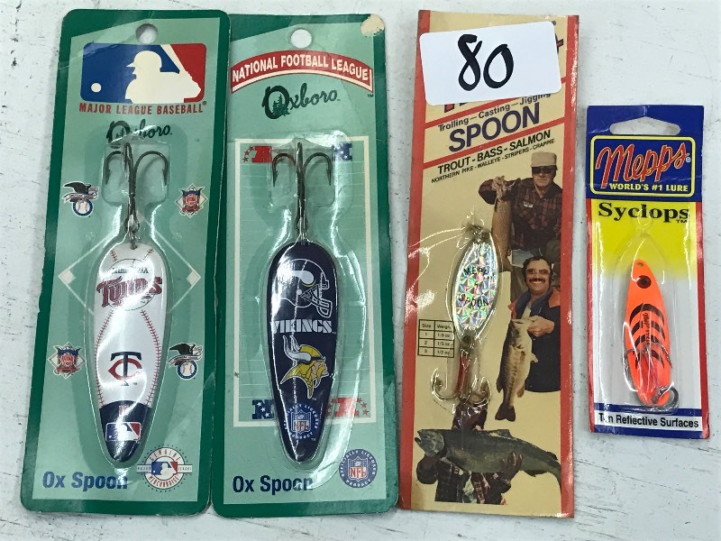 lot 80 image: (4) New Assorted Spoon Lures ...
