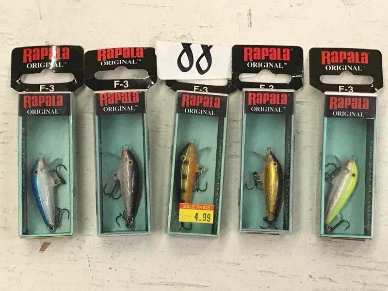 lot 88 image: (5) New Rapala Floating Lures ...