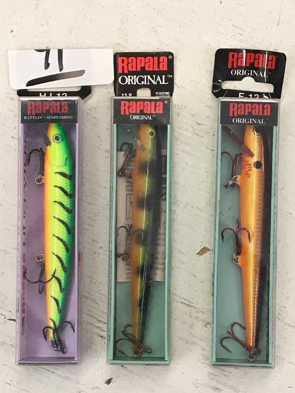 lot 91 image: (3) New Rapala Floating Lures ...