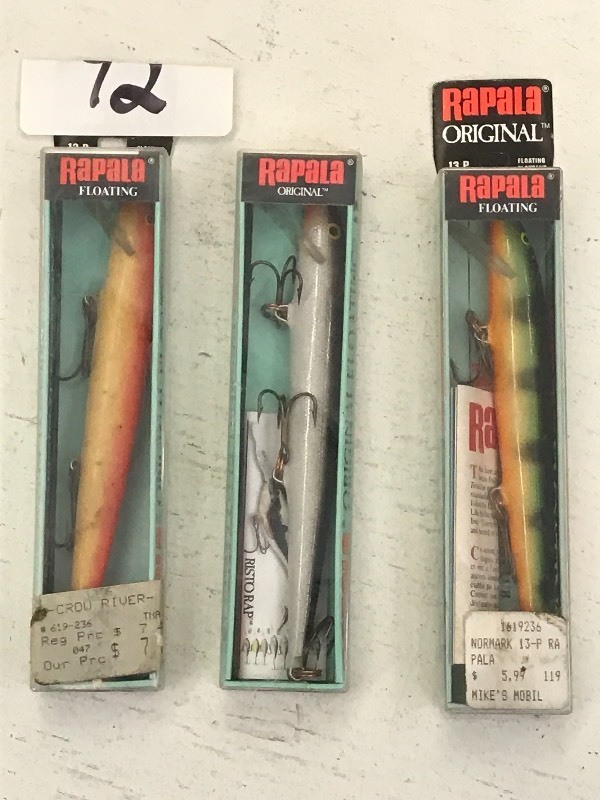lot 92 image: (3) New Rapala Floating Lures ...