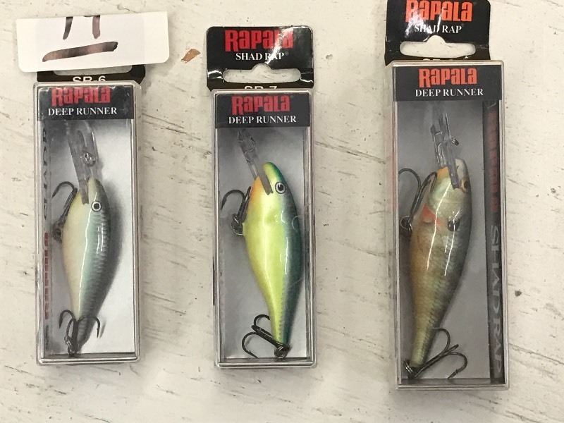 lot 99 image: (3) New Rapala Crankbait Lures ...
