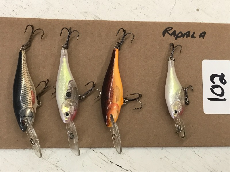 lot 102 image: (4) Assorted Rapala Lures ...