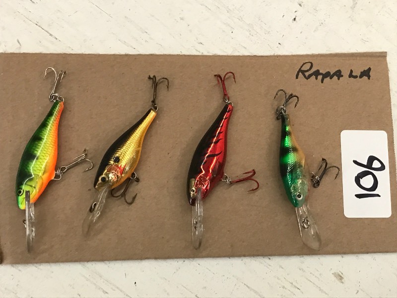 lot 106 image: (4) Assorted Rapala Lures ...