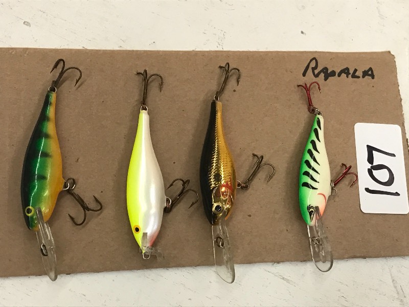 lot 107 image: (4) Assorted Rapala Lures ...