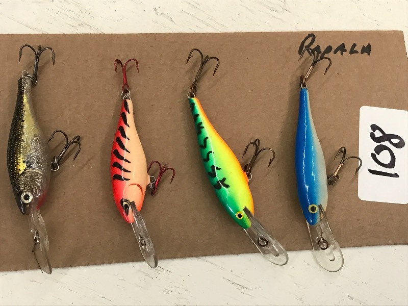 lot 108 image: (4) Assorted Rapala Lures ...