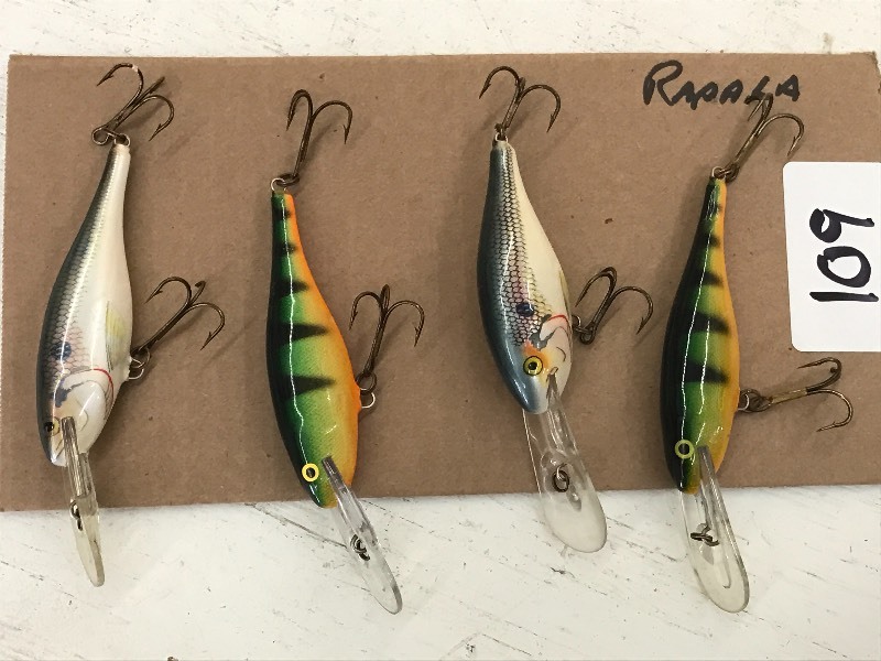 lot 109 image: (4) Assorted Rapala Lures ...