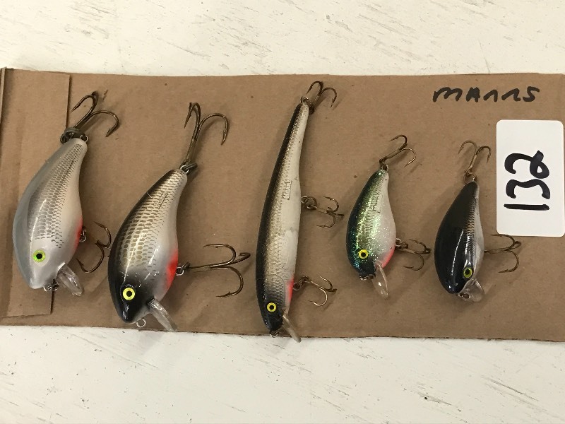 lot 132 image: (5) Assorted New Manns Fishing Lure...