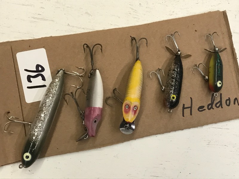 lot 136 image: (5) Assorted Heddon Fishing Lures ...