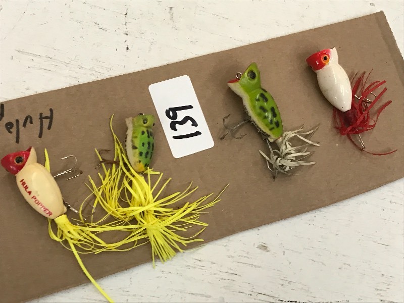 lot 139 image: (4) Assorted Hula-Popper Fishing Lu...