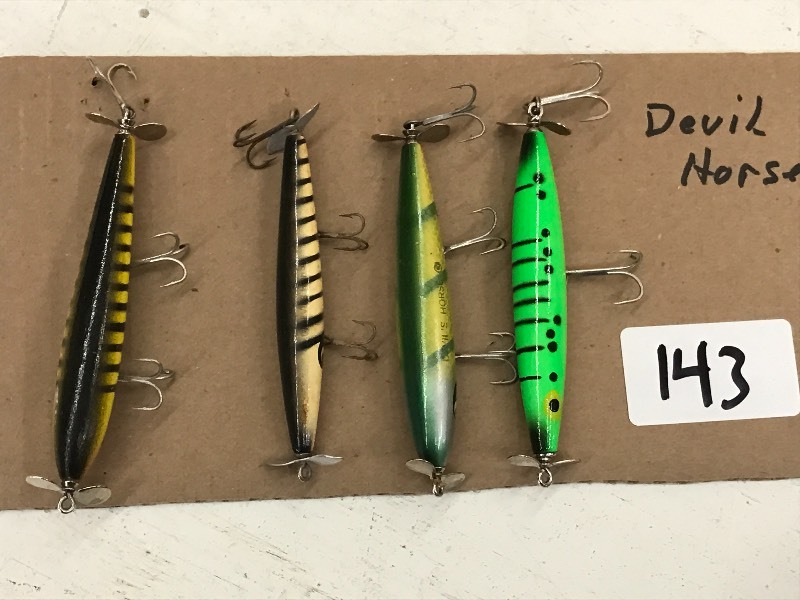 lot 143 image: (4) Devil Horse Fishing Lures ...