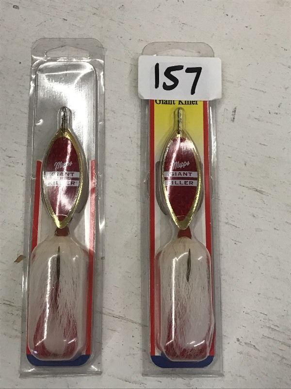 lot 157 image: (2) New Mepps Giant Killer Muskie L...