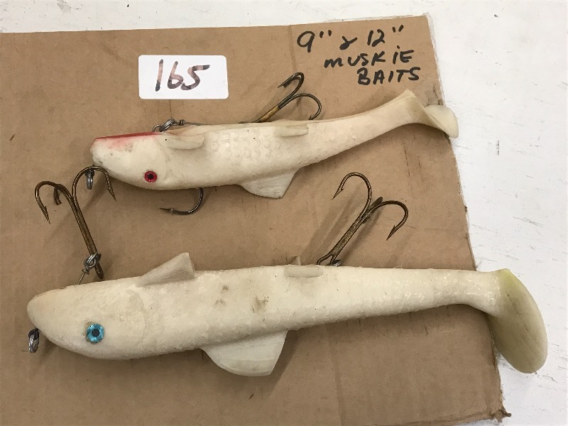 lot 165 image: (2) Muskie Lures, 9 & 12 ...