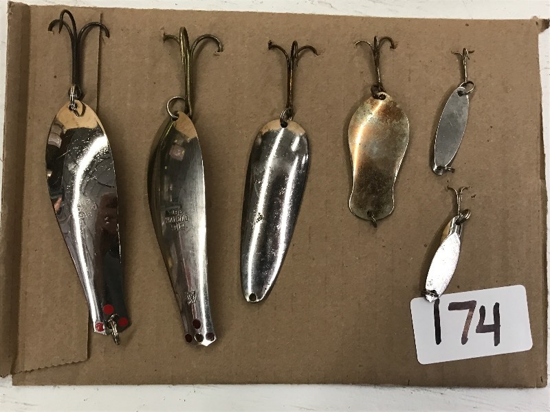 lot 174 image: (6) Assorted Spoon Lures ...