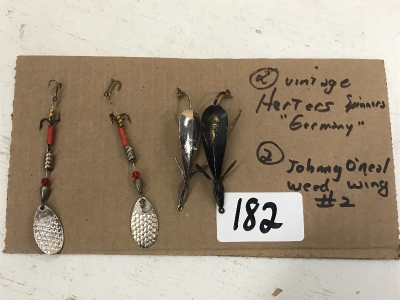 lot 182 image: (4) Vintage Spoon & Spinner Lures ...
