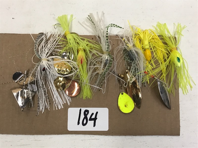 lot 184 image: (6) Assorted Spinner Bait Lures ...