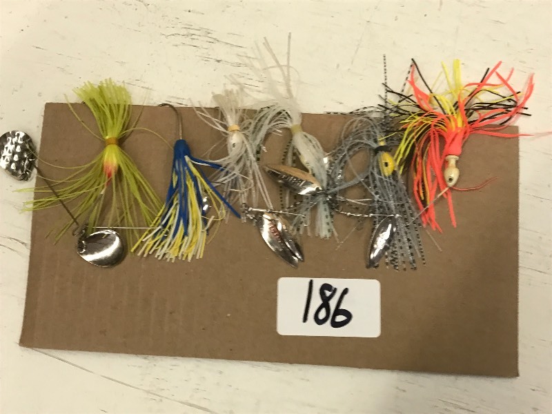 lot 186 image: (6) Assorted Spinner Bait Lures ...
