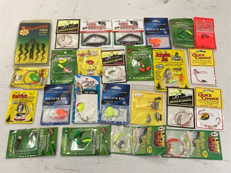 lot 195 image: Flat Of Assorted Walleye Rigs  & Et...