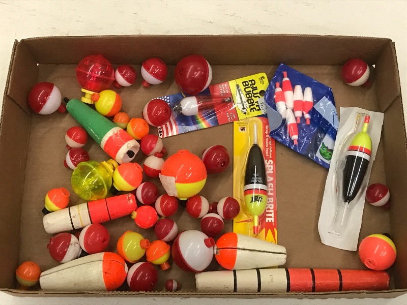 lot 202 image: Flat Of Assorted Fishing Bobbers ...